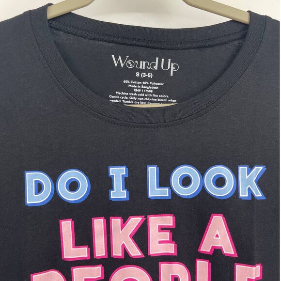 Wound Up Womens Juniors Black TShirt Do I Look Like A People Person Graphic Tee - Picture 3 of 10